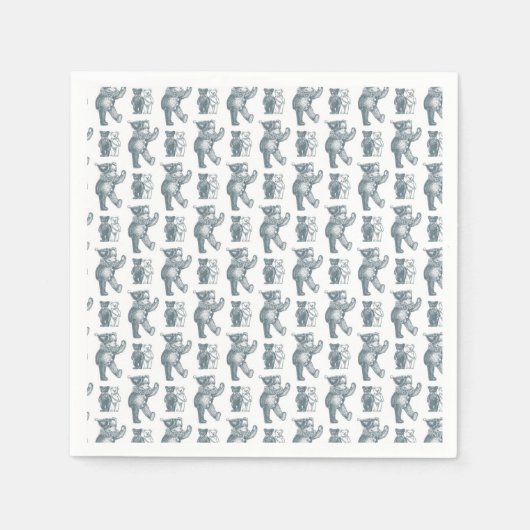 Serviette En Papier Illustrations vintages Papier nounours Napkin (Devant)