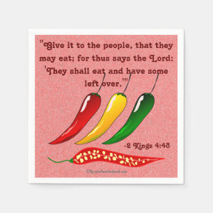 Serviette En Papier Ils mangeront avec quelques restes sur les piments