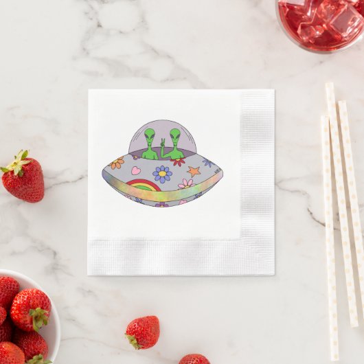 Serviette En Papier Ils viennent en paix OVNI (En situation)