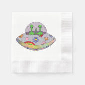 Serviette En Papier Ils viennent en paix OVNI (Devant)