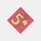 Serviette En Papier I'm Five - mignon ballon Jaune & Rouge 5e annivers (Coin)