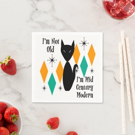 Serviette En Papier I'm Not Old I'm Mid Century Modern Funny Cat Stars (En situation)