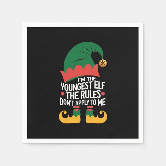 Serviette En Papier I'm The Youngest Elf Matching Family Christmas (Devant)