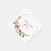 Serviette En Papier image botanique rose or cadre personnalisé (Coin)