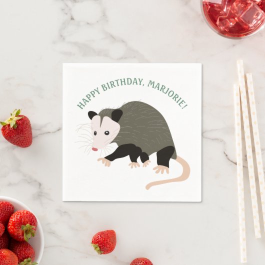Serviette En Papier Image Cute Possum personnalisée (En situation)