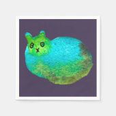 Serviette En Papier Image d'art de chat bleu gras mou (Devant)