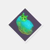 Serviette En Papier Image d'art de chat bleu gras mou (Coin)