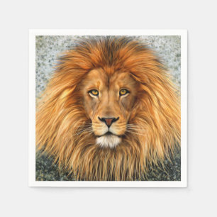 Serviette En Papier Image d'art de peinture de photographie de lion