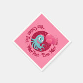 Serviette En Papier Image mignonne d'un poulpe tenant des ballons (Coin)