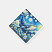 Serviette En Papier Imaginaire Belle baleine Etoiles Mer (Coin)