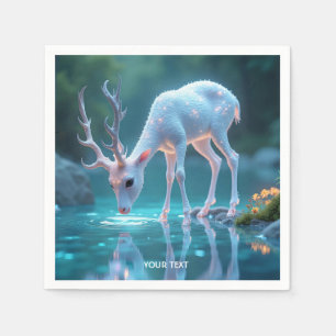 Serviette En Papier Imaginaire Bleu Bébé Boeuf Cerf