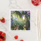 Serviette En Papier Imaginaire bois forêt animaux enchanté fête (En situation)