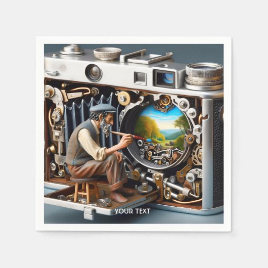 Serviette En Papier Imaginaire Caméra jolie peinture paysage (Devant)