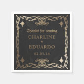 Serviette En Papier Imaginaire céleste gothique Gold Ivy Mariage (Devant)