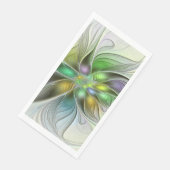 Serviette En Papier Imaginaire coloré Fleur moderne Abstrait Fractal (Coin)