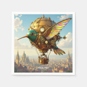 Serviette En Papier Imaginaire Cute Steampunk Bird Sky
