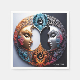 Serviette En Papier Imaginaire Cute Vivid Day Night Filigree
