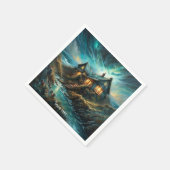 Serviette En Papier Imaginaire Cute Vivid House Storm Ocean (Coin)