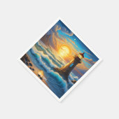 Serviette En Papier Imaginaire Cute Vivid Sea Sun Storm (Coin)