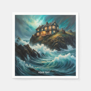 Serviette En Papier Imaginaire Cute Vivid Storm Vieille Maison