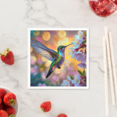 Serviette En Papier Imaginaire de cerisier en fleurs Hummingbird (En situation)