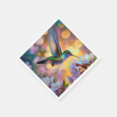 Serviette En Papier Imaginaire de cerisier en fleurs Hummingbird (Coin)