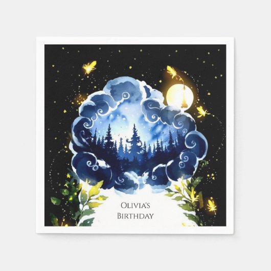 Serviette En Papier Imaginaire de lucioles (Devant)