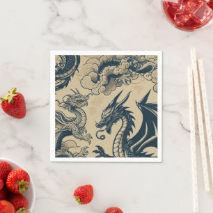 Serviette En Papier Imaginaire Dragons antiques
