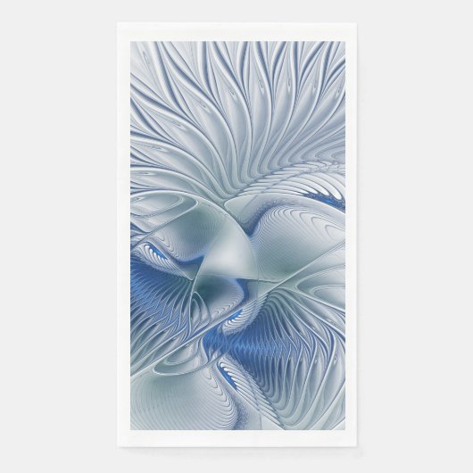 Serviette En Papier Imaginaire dynamique tons bleus Abstraits Art frac (Devant)
