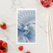 Serviette En Papier Imaginaire dynamique tons bleus Abstraits Art frac (En situation)