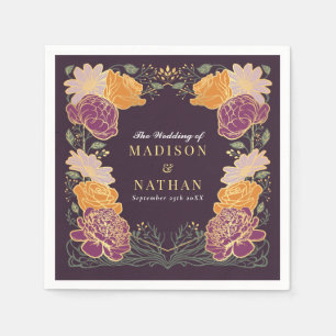 Serviette En Papier Imaginaire Enchantée jardin floral mariage