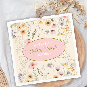 Serviette En Papier Imaginaire Fairy Fbattage et Fleur sauvage Twirl