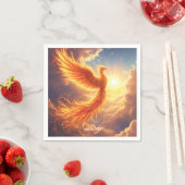 Serviette En Papier Imaginaire Flamme mignonne Phoenix augmente (En situation)