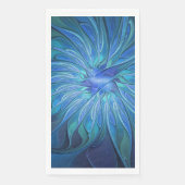 Serviette En Papier Imaginaire Fleur Bleue Motif, Art Fractal Abstrait (Devant)