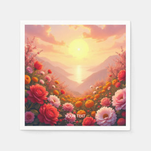 Serviette En Papier Imaginaire Fleurs de rivière mignonne Coucher de s
