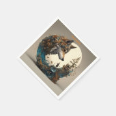 Serviette En Papier Imaginaire Fleurs Vivides mignonnes Assistant Wolf (Coin)