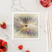 Serviette En Papier Imaginaire Floral Gold Eggplant Art Fractal Abstra (En situation)