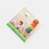 Serviette En Papier Imaginaire Ice Cream Cone avec Happy Running Boy (Coin)