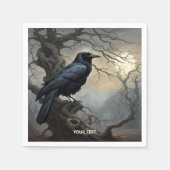 Serviette En Papier Imaginaire joli Crow Arbre foncé (Devant)