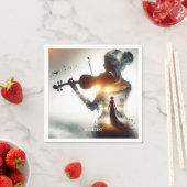 Serviette En Papier Imaginaire jolie violon fille soleil (En situation)