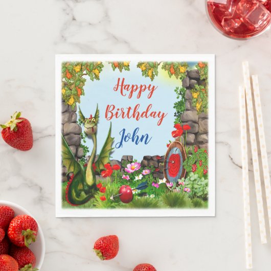 Serviette En Papier Imaginaire magique Dragon fête d'anniversaire (En situation)