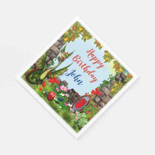 Serviette En Papier Imaginaire magique Dragon fête d'anniversaire (Coin)