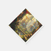 Serviette En Papier Imaginaire Mare Vert Future Ville (Coin)