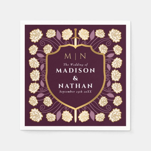 Serviette En Papier Imaginaire médiéval de l'épée et du bouclier Maria (Devant)