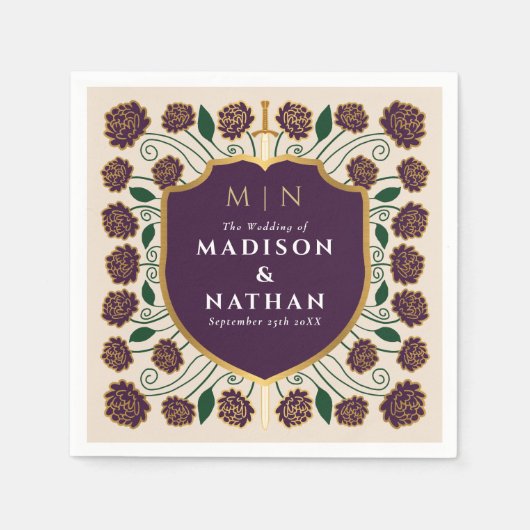 Serviette En Papier Imaginaire médiéval de l'épée et du bouclier Maria (Devant)