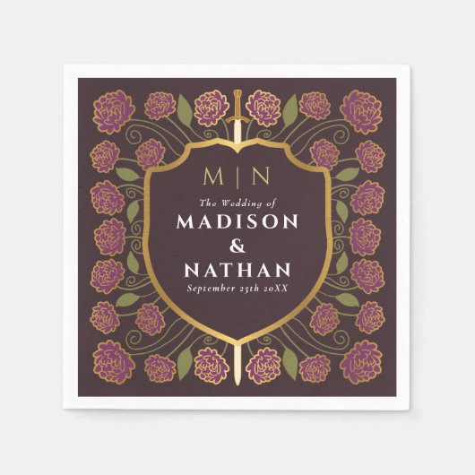 Serviette En Papier Imaginaire médiéval de l'épée et du bouclier Maria (Devant)