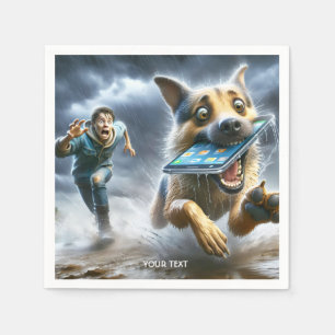 Serviette En Papier Imaginaire mignon chien téléphone garçon