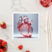 Serviette En Papier Imaginaire mignon Coeur Rouge Verre (En situation)