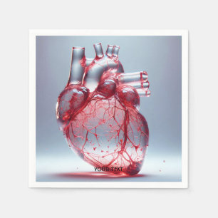 Serviette En Papier Imaginaire mignon Coeur Rouge Verre