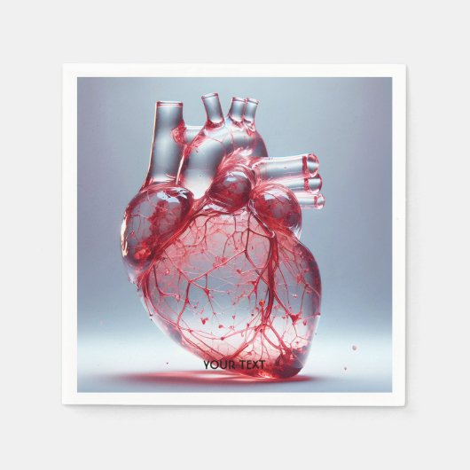 Serviette En Papier Imaginaire mignon Coeur Rouge Verre (Devant)